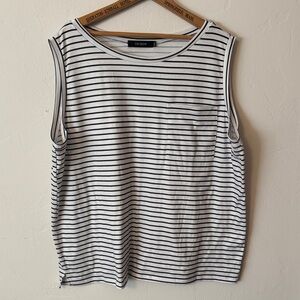 Tecrew Black and White Striped Tank Top